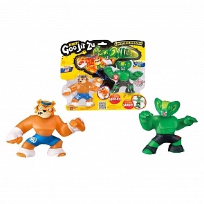 Игровой набор с 2 тянущимися фигурками из серии Гуджитсу – Тайгор и Вайпер, 12 см., светятся в темноте (GooJitZu, 37337)